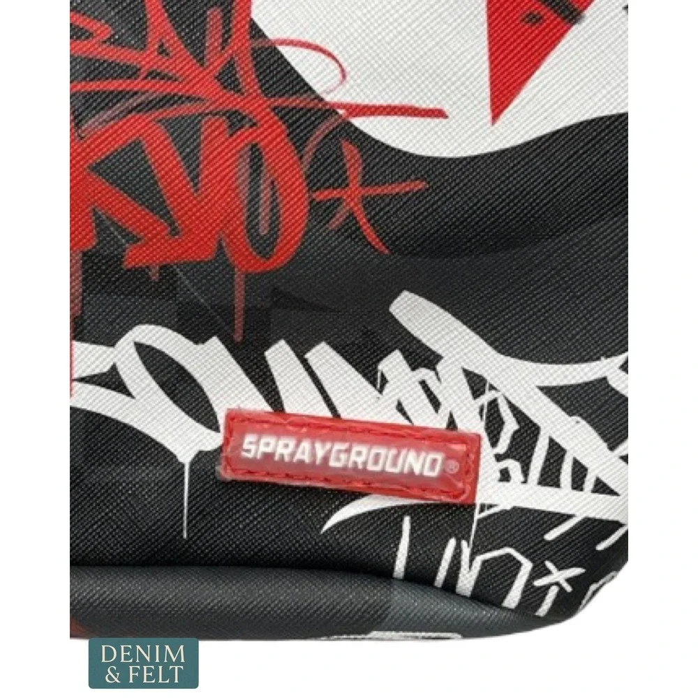 NEW Sprayground Branded Bandit Shark Backpack Black White Red Unisex Streetwear